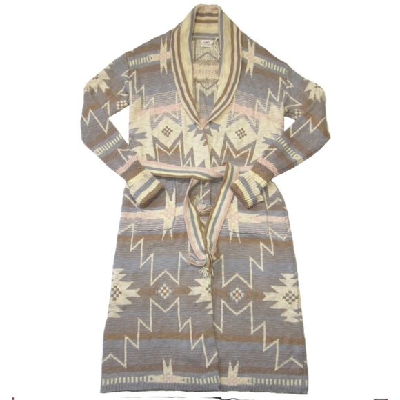 NWT Faherty Paloma Duster Cardigan in Beach Morning Star Belted Long Sweater S - Picture 1 of 7